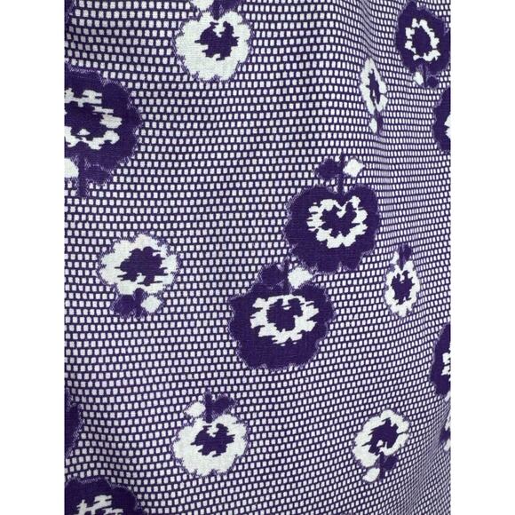 1960s Kenny Classics Purple Drop-Waist Floral Sleeveless Dress medium to large - Picture 5 of 10